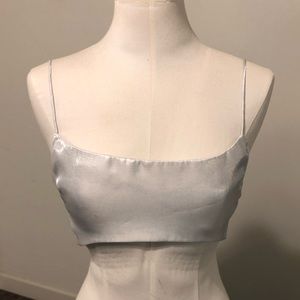Silver Satin Bralette